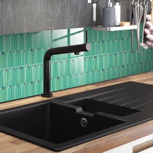 Peacock feather tile sticker crystal film waterproof kitchen backsplash wall decor