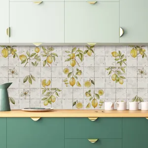 Autoadesivo da parete per cucina motivo limone carta da parati piastrelle arredo