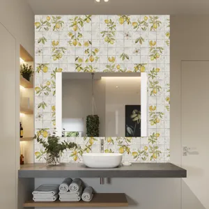 Adesivo per piastrelle con motivo limone decorazione murale cucina bagno carta da parati
