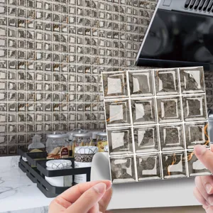 Self-adhesive mosaic tile sticker waterproof removable PVC kitchen wall sticker decor