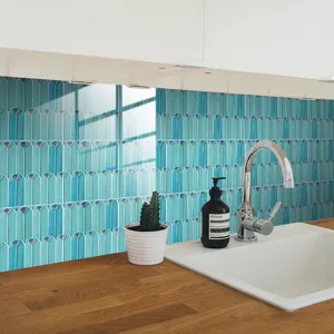 Peacock feather tile sticker crystal film waterproof kitchen backsplash wallpaper 4