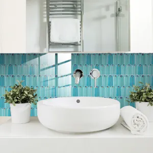 Peacock feather pattern crystal film tile sticker waterproof bathroom wall mural decor