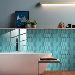 Peacock feather pattern decorative tile sticker, waterproof wall mural for home interior.