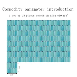 Peacock feather decorative tile stickers set of 25 pieces covering 0.25 square meters home decor.