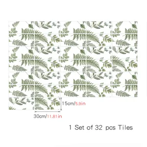 Adesivi per piastrelle botanici francesi adesivi da parete set da 32 pezzi decorativi.