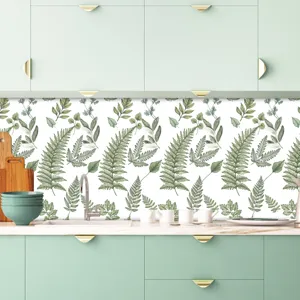 Adesivo per piastrelle da cucina felce impermeabile carta da parati decorativa