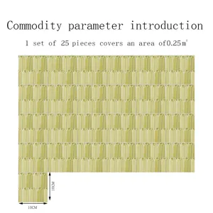 Peacock feather pattern crystal tile stickers, 25 pieces cover 0.25sqm, 10x10cm home decor.