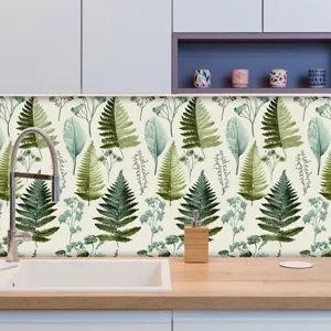 Adesivo per piastrelle da parete botanico felce stile francese per arredamento cucina