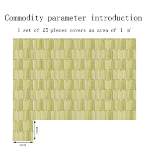 Crystal film tile sticker peacock feather pattern waterproof wall decor 20x20cm 25pcs set
