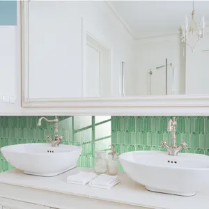Waterproof peacock feather tile sticker for bathroom backsplash wall decor renovation.