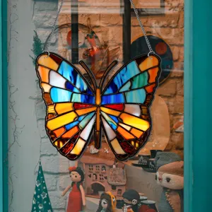 Gebrandschilderd glas vlinder raamhanger kleurrijke suncatcher voor wanddecoratie thuis