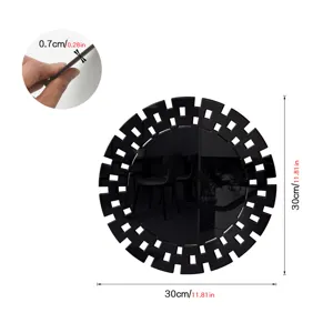 Round acrylic wall mirror sticker decorative home decor 30cm black wall art design