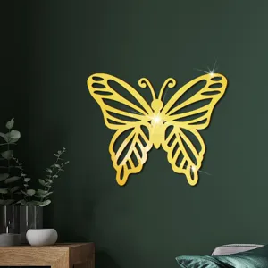 Acryl spiegel holle vlinder muursticker, gouden slaapkamer decoratie, prachtige wandkunst.