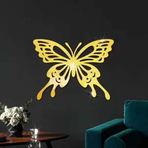 Acryl spiegel grote holle vlinder muursticker voor huis slaapkamer decoratie detail.