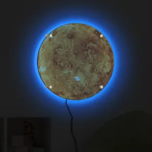 3D LED Colorful Planet Wall Lamp Creative Night Light Moon Earth Decor Light Fixture