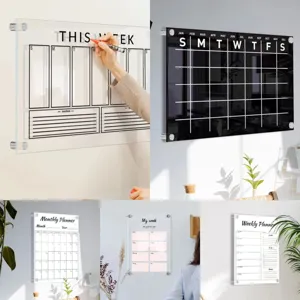 Transparent Acrylic Weekly Planner Board Clear Erasable Calendar Message Board For Office Home Wall Hanging Decor