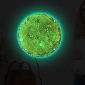3D LED planet wall lamp glowing moon earth light creative night light for home decor room
