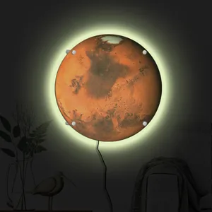 3D LED Mars Planet Wall Lamp Creative Glowing Night Light Home Decor Ambient Lighting