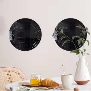 Acrylic wall mirror sticker set, round decorative wall art for modern home interior design.