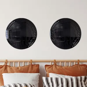 Modern round acrylic wall mirror sticker decorative set for home and bedroom decor