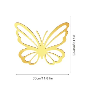 Gouden acryl spiegel holle vlinder muursticker home decoratie slaapkamer groot formaat 30x23cm