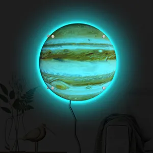 3D LED Planet Wall Lamp Creative Night Light Jupiter Earth Ambient Light Home Decor