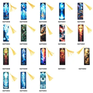 Transparent Acrylic Dragon Pattern Bookmark With Gold Tassel Cute Anime Bookmark For Students Reading Office