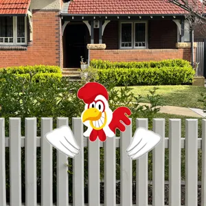 Gallo Cartoon Pannello Alveolare Arte da Cortile Decorazione Giardino Esterno Simpatico Animale Recinzione Segno di Decorazione