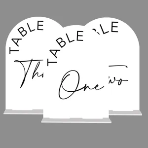 Acrylic wedding table number sign arch tabletop decor custom seating display stand 3pcs