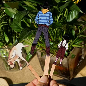 Wooden plant stake miniature potted plant decorative sign creative funny garden landscape ornament.