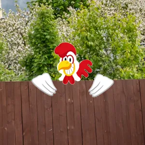 Simpatico gallo cartone animato recinzione giardino decorazione cortile legno ornamento