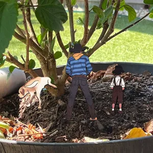 Funny peeing plant stakes miniature garden pot wooden decorative ornaments cute novel yard decor.