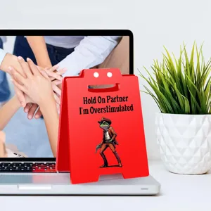Funny office desk decor acrylic prank sign with cowboy frog graphic for coworker funny gift.
