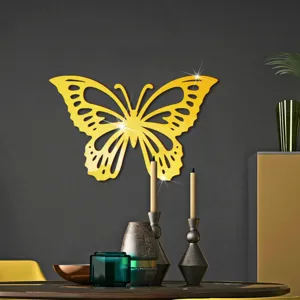 Gouden acryl spiegel holle vlinder muursticker thuis slaapkamer decoratie mooi