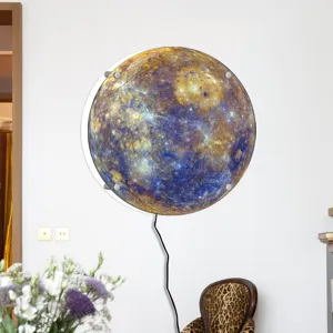 3D LED colorful planet wall lamp night light creative home decor glowing moon earth wall hanging light