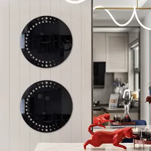 Acrylic wall decorative mirror stickers for modern home interior wall decor, sleek design.