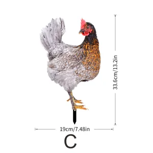 Piquet de jardin poulet décoration extérieure art animalier pelouse ornement piquet