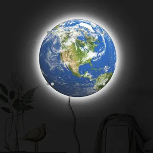 3D Earth LED Wall Lamp Creative Night Light Glow Globe Light Fixture Home Decor