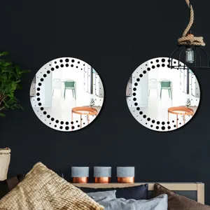 Acrylic wall mirror sticker circular decorative art for modern home living room decor