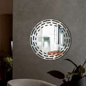 Acrylic wood wall decorative mirror sticker home decor piece for interior styling design