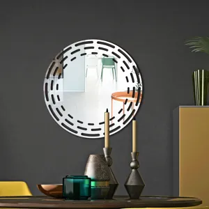 Acrylic decorative wall mirror sticker with dash pattern for modern home interior decor