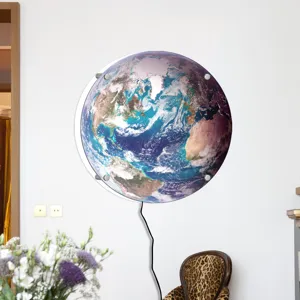 LED Earth wall lamp glowing night light creative home decor round fixture lighting fixture nice item