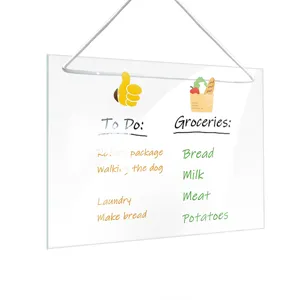 Hanging transparent acrylic memo board message daily planner for home office organization.