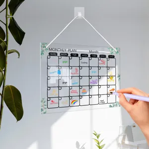 Acryl Transparant Maandkalender Notitiebord Hangend Droog Wisbaar Schema Bord Voor Muur Thuis Kantoor Decor