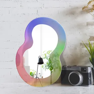 Miroir mural acrylique arc-en-ciel irrégulier décoration intérieure moderne esthétique