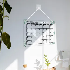 Acrylic monthly plan calendar board hanging dry erase board for office home wall decor.