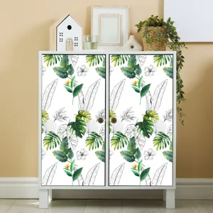 Adesivo per armadio con motivo a foglie tropicali impermeabile autoadesivo decoro