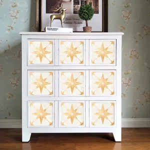 Gold star mosaic tile sticker, self-adhesive PVC wall sticker for home decor detail view.