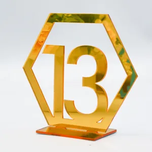 Goldener Acryl Tisch Nummernschild 13 fur Hochzeit Party Event Tischdekoration Display.