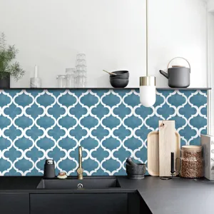 Self-adhesive Moroccan tile wall sticker waterproof PVC backsplash for kitchen decor